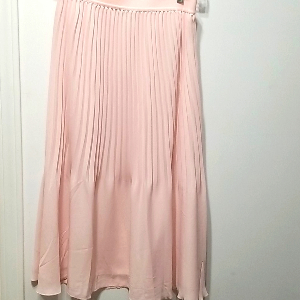 J crew pale pink pleated skirt